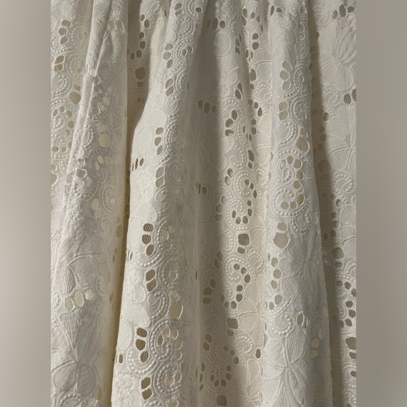 House of cb - Francine White Broderie Anglais Midi Skirt - XS - Picture 4 of 5